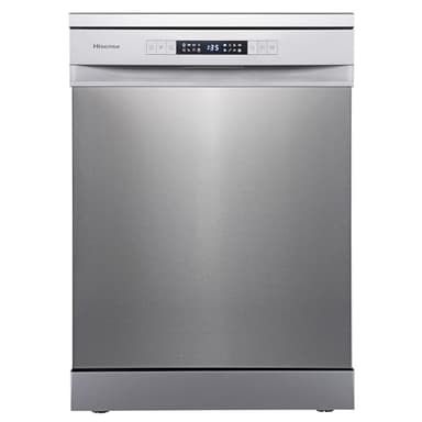 Hisense HS623D10X - Lavavajillas Independiente 60 cm, 3º Bandeja, Bajo consumo, 14 Cubiertos, 7 Programas, 47 dB con modo Lavado Rápido, Libre instalación, Inox