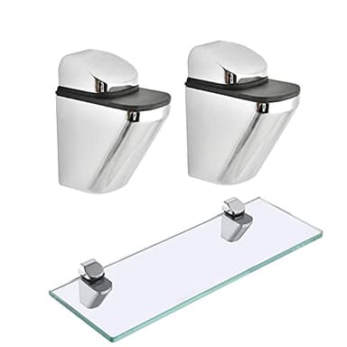 2 Piezas Soportes de Estante Ajustables, Adecuados para Abrazaderas de Vidrio Cuadradas para Espejos de Banco de Trabajo para el Hogar, Hotel y Peluquería (Distancia de Ajuste 3-20 mm)
