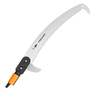 Fiskars Sierra curva para mango telescópico QuikFit, Longitud: 55 cm, Negro/Naranja, 1000691
