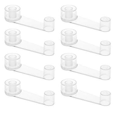 Navaris 8X Tope retenedor de Puertas Transparente - Set de 8X agarrador para Sujetar Puerta con Montaje en el Suelo - Juego de topes Adhesivos con Brazo Giratorio