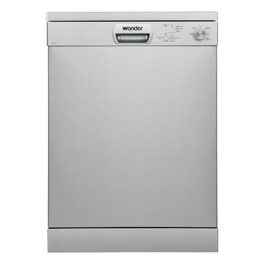 Wonder Lavavajillas 60 cm Inox WJ12600EX. 1900W, 12 Cubiertos, 2 Bandejas, 5 Programas, Control Electrónico, Función Stop&Go, Secado Super Active, Bajo nivel Sonoro, Eficiencia Energética Clase E