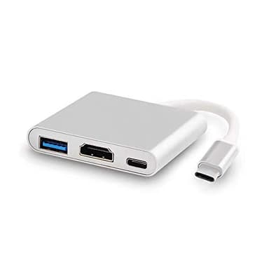 DEMKICO - Adaptador USB C a HDMI 4K, Adaptador Tipo C Hub a HDMI Cable con Puerto USB 3.0, Puerto de Carga PD Tipo C Compatible con MacBook/iMac/iPad Pro/Samsung Galaxy S8/S9/ChromeBook