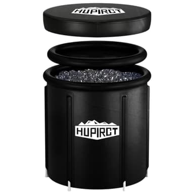 HUPIRCT Bañera de Hielo Plegable para Adulto tamaño extra 80 x 80cm, Bath, Bañera Portatil, Cold Plunge, Ice Tub (negro)