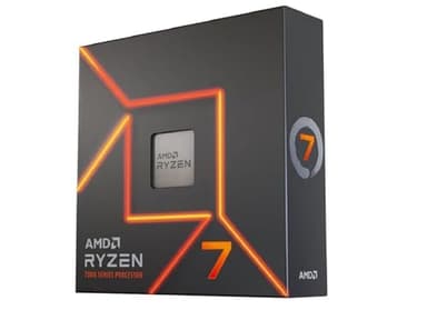 AMD Ryzen 7 7700X Procesador (tarjeta gráfica Radeon integrada, 8 núcleos/16 threads, 105W DTP, Socket AM5, 40MB Caché, Reloj de aumento máx. hasta 5.4 GHz, sin ventilador)