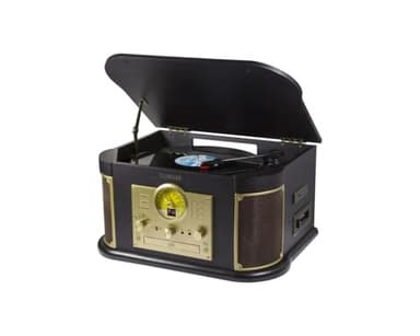 Technaxx de Alemania con Tocadiscos Bluetooth V2.0 Digitalización de discos de vinilo Casetes CD Función de radio AUX RCA Altavoces estéreo TX-103