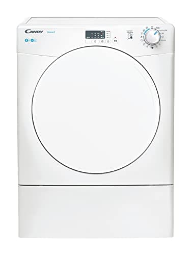 Candy Smart CSE V8LF-S, Secadora Evacuación, 8KG, Digital y Mandos, Tecnología NFC, 14 Ciclos, Escotilla XXL, Planchado Fácil, Inicio 3-6-9H, Posibilidad Instalación en Columna, Blanco