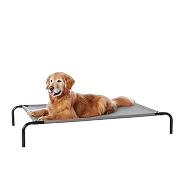 Amazon Basics - Perro Cama elevada refrescante para mascotas, Large, 130 x 80 x 19 cm (L x An x Al), Gris