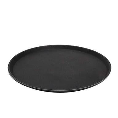 APS Bandeja Gastro, bandeja negra para servir, bandeja de PRFV con superficie antideslizante, Ø 40,5 x altura 2 cm, negra