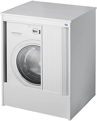 Negrari AM5011P Mueble para Lavadora con Apertura de persiana para Exteriores, Resina, 70 x 60 x 94 cm, Cloruro de polivinilo, Color Blanco, M, 10000 Unidades