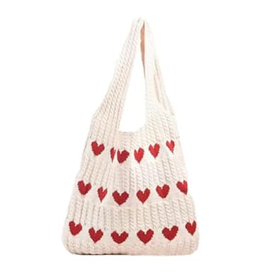 Bolso de mano de ganchillo de playa, lindo bolso de mano de punto estético, bolso de mano de 23.62x14.57 pulgadas, bolsos de playa para mujeres, artículos de viaje para damas, bolsos de algodón hechos