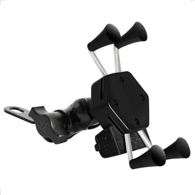 evermotor Soporte Telefono Moto Universal, Anti Vibración Soporte Móvil Moto de la Rotación de 360 ​​° del Cargador del USB