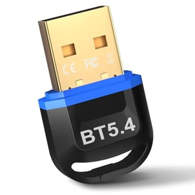Hoppac USB Bluetooth 5.4, Adaptador Bluetooth para PC, Dongle Bluetooth Receptor Compatible con Windows 11/10/8.1/7, Conexión Simultánea de 7 Dispositivos, para PS5, Auriculares, Controladores