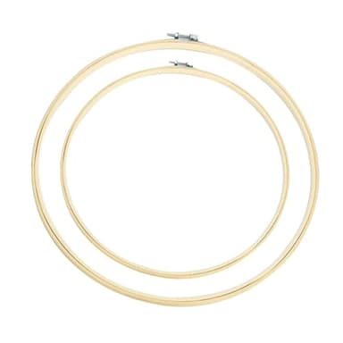 Tomedeks 2 Aros de Bordar (10+15CM),Bastidores para Bordar, Marcos de Punto de Cruz Ajustables, Marco de Bordado Hecho a Mano, Herramientas de Bordado, Aros de Bordado de Bambú