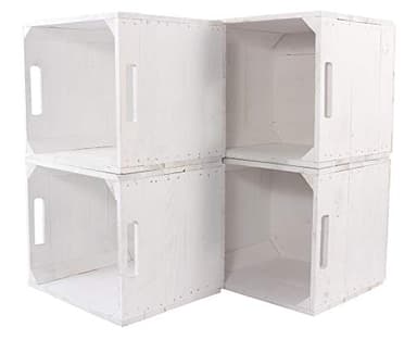 12 cajas blancas para estantería IKEA Kallax Expedit de 33 cm x 37,5 cm x 32,5 cm, caja de almacenamiento, cajas de frutas, cajas de vino, estantes, cajas de madera, cajas clásicas
