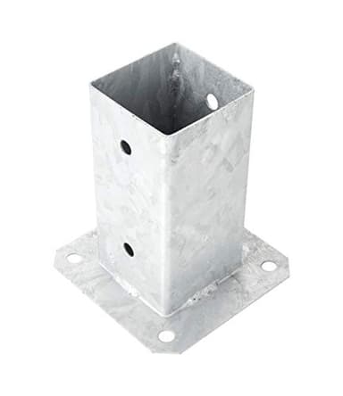 ADGO Soporte Cuadrado de Poste de Anclaje Atornillado de Base de Poste 70 x 70 mm, para Suelo, Hormigón, Cercas, Cenadores, Garaje, Cobertizos, Lámina de Metal Galvanizado Anticorrosivo Plateado