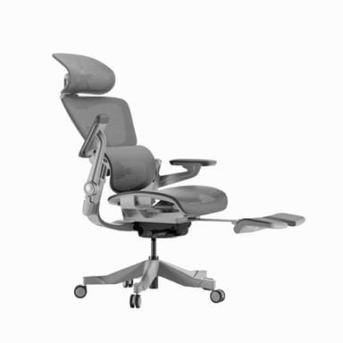 HINOMI H1 Pro V2 Silla de Escritorio Plegable con Reposacabezas, Reposabrazos y Ruedas;Silla Ergonómica de Escritorio Reclinable con Reposapiés;Silla Gaming de Tela para Adultos (Gris)