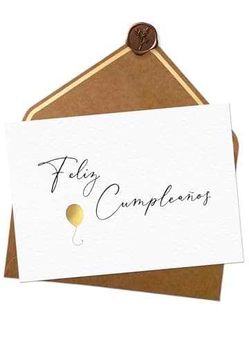 Joli Coon Tarjeta cumpleaños - Feliz cumpleaños - Tarjeta felicitacion cumpleaños con sobre y un sello de cera