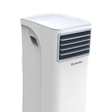 Ariston, Mobis 9 - Pinguino Aire Acondicionado Portátil Silencioso con Temporizador y Mando a Distancia, Climatizador 24x69x2.5 Blanco, Fabricado para Instalación en España, Eficiencia A Rango(A+++/D)