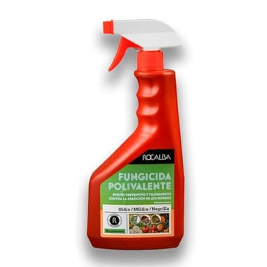 Fungicida Ecológico Polivalente contra la aparición de hongos en Plantas | Muy efectivo contra Oidio, Mildiu y Negrilla | Spray dd 750 ml (LISTO PARA USAR) | 100% Efectivo y Sin Químicos | Rocalba