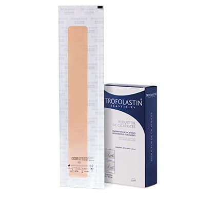 Trofolastin - Reductor de cicatrices - parche poliuretano - reduce y previene cicatrices hipertróficas o queloides - quemaduras y cortes, 4x30cm, 5 Unidad ( Paquete de 1)