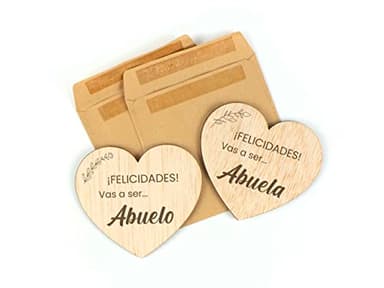 CONTRAXT Tarjetas anunciar embarazo madera. Vais a ser Abuelos, Anuncio sorpresa, Ideas regalos originales para abuelos primerizos