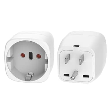 Clomnpe 2 Piezas Adaptador Enchufe USA, Adaptador Enchufe Español/Europeo a Americano, Pequeño y Fácil de Usar, Tipo C/E/F a Tipo B para EEUU, Canadá,México,Colombia, Turistas Internacionales-Blanco
