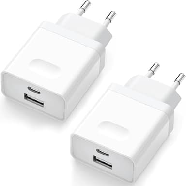 2Pcs Cargador USB C, Enchufe 20W Replacement for iPhone 16 15 14 13 12 11 Pro MAX SE XS XR 8 7 Plus Mini SE, Galaxy, Pixel. Carga Rapida Tipo C Charger Movil Adaptador Multi Cabezal Corriente Wufuera