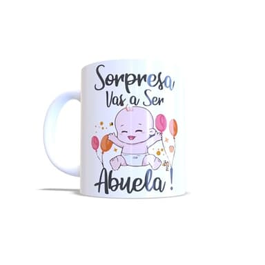 Taza de Cerámica Frase Vas a ser abuela para Regalo Especial para Mamá o Abuela 11oz (350ml)