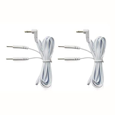 Vogueing Tool - 1 par de cables de electrodo de 120 cm, clavijas jack de 3.5 mm, conexión de clavija de 2,0 mm, color blanco