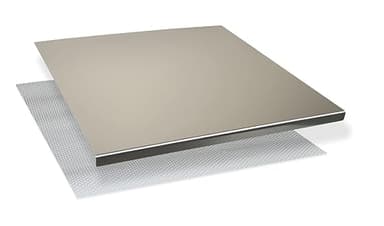 INOXLM Tabla de cortar, superficie de trabajo de acero inoxidable, varios tamaños, para amasar, para cocina, bar, restaurante (50 x 50, borde de 2 cm)
