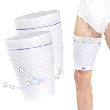 HANSILK 2 Paquetes Bolsas Porta Catéter, Bolsa de Pierna para Catéter Lavable y Reutilizable Diseñado para el Incontinente L