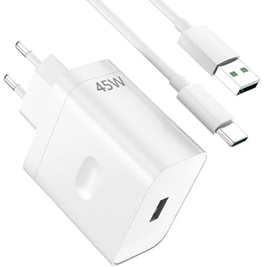 45W Cargador USB y Cable USB C para Oppo A60 A80,SUPERVOOC Carga Rápida Adaptador Cargador y Tipo C Cable 1Metro para Oppo Reno12 F Find N2 N3 Flip OPPO A3 Pro F27 K12x 4G A79 A40 Pad realme 9 Pro 8 7