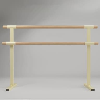 jiajulashou123 Barra de Ballet para Casa Barra de Baile Doble Portátil para Niños Adultos Barra de Danza de Madera Recubrimiento de Goma Antideslizante para Estiramiento,Equilibrio (125 * 65 * 105cm)