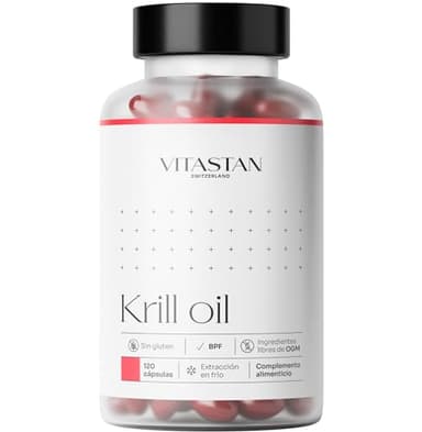 Aceite de Krill Antártico VITASTAN 120 - Cápsulas de Aceite de Krill con Alto Contenido de Omega 3 de Alta Absorción