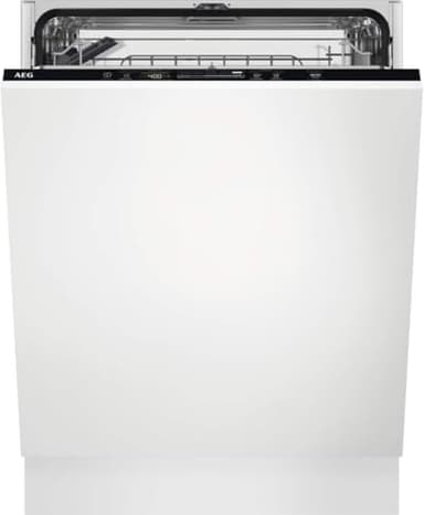 AEG FSB53617Z Lavavajillas Integrable, 60 cm, AirDry 13 cubiertos, Desconexión automática, Display con sistema QuickSelect, 7 Programas, 3 Temperaturas, Motor Inverter, 46 dBA, Blanco, Fabricado en UE