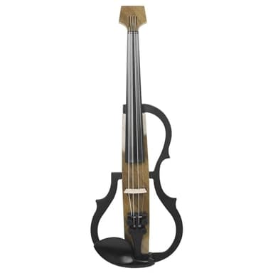 violín profesional Violín 4/4 De Tamaño Completo Violín Eléctrico Silencioso Profesional De Fibra De Carbono Con Auriculares Cables De Conexión Hombreras(Light Wood Grain)