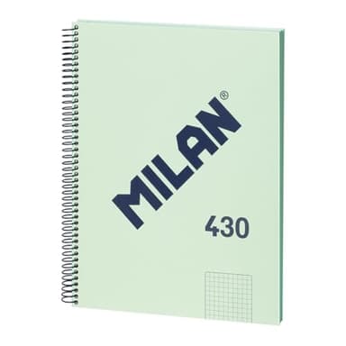 MILAN® Cuaderno A4 con tapa dura, cuadrícula 5x5mm, 80 hojas, papel de 95 gr/m², serie 1918, verde