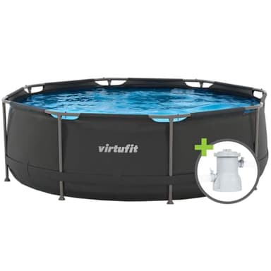 VirtuFit, Piscina redonda, 244 cm, fácil de montar, bomba de filtro y cartucho, rápida instalación