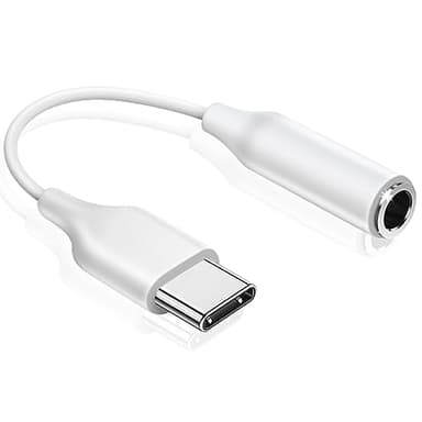 Mepsies Adaptador USB C a Jack 3.5 mm, Adaptador Auriculares USB Tipo C a Audio Aux Compatible con Samsung Galaxy S22 S21 S20 Note 20 A73 A53 A33, Huawei, Google Pixel y Más, Blanco