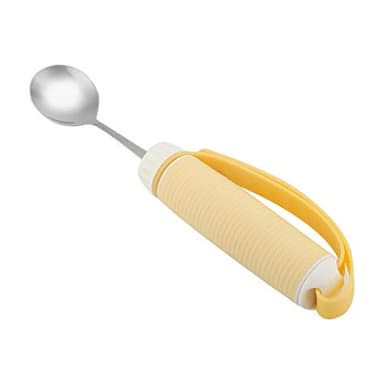 Fdit Utensilio de Cocina para discapacitados, Tenedor o Cuchara extraíble, Flexible y Giratorio (Cuchara)