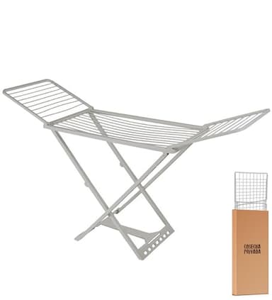 Tendedero 20 m Plástico Duro - Envío 24 h - Antioxidación para Manchas en Ropa - Tendedero Atlantic de Resina Resitente a Intemperie - Interior y Exterior - Antiroturas. Plegable, con holgura y ligero