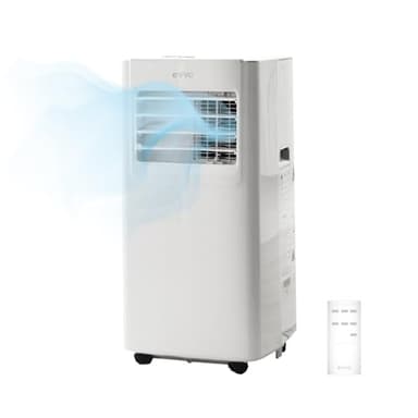 EVVO Aire Acondicionado Portatil 3 in 1, 7.000 BTU, con Mando a Distancia, Superficie 15m2, Clase Energética A, (Modelo: Clima P7 Blanco)