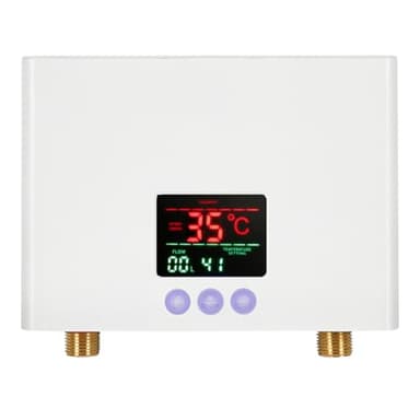 Jargrovs Mini calentador de agua instantáneo,Calentador de agua electrico instantaneo,pequeño calentador de agua instantáneo con pantalla LED de temperatura,calentador de agua de cocina 220V (3KW)