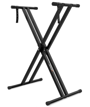 Audibax Onyx 120 - Soporte de Teclado de Tijera Doble - Soporte para Teclado Musical Electrónico - Sistema de Ajuste con Rótula Easy Lock - Carga Máxima de 25 kg - Para Teclados de 61, 76 y 88 Teclas