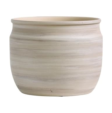 Olly & Rose Macetero grande de terracota cepillado gris/marrón topo – Maceta de cerámica de 23 cm, maceta de exterior e interior para el hogar y el jardín