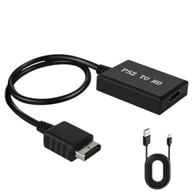 AXFEE para PS1/para PS2 a HDMI AV Cable, para PS2 a Interfaz Multimedia HD Cable de Enlace HD, Cable Convertidor de Vídeo de Consola de Juegos Plug and Play