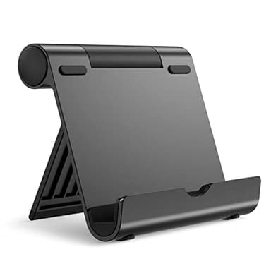 JETech Soporte Tablet, Ajustable Multiángulo Soporte de Escritorio, Plegable Mesa Dock para iPad/iPad Pro/Air/Mini, Galaxy Tab A8/A7 Lite/A7/S8/S7, Tab/Phones(4-13"), Negro