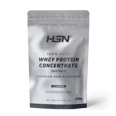 HSN Concentrado de Proteína de Suero | Sin Sabor 500g = 17 Tomas por Envase | 100% Whey Protein Concentrate (WPC) | No-GMO, Vegetariano, Sin Gluten ni Soja