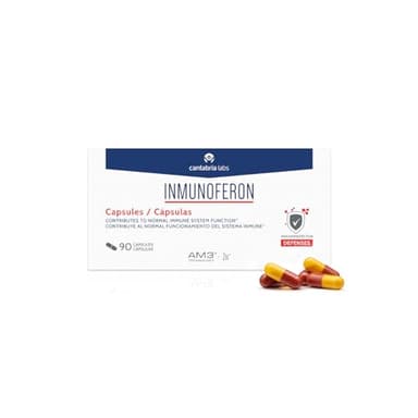 Inmunoferon Complemento Alimenticio - Refuerza el Sistema Inmunológico, Ayuda a las Defensas, Fórmula Exclusiva con AM3, Sin Gluten, Sin Lactosa, 90 cápsulas