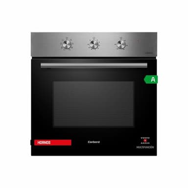 Corbero - Horno 65L | CCHM350MFX | Cristal Negro Perfil Inox | Hidrólisis | Multifunción con 8 Programas | Luz Interior | Fácil Limpieza | 3000W Potencia | Eficiencia Energética A, Negro